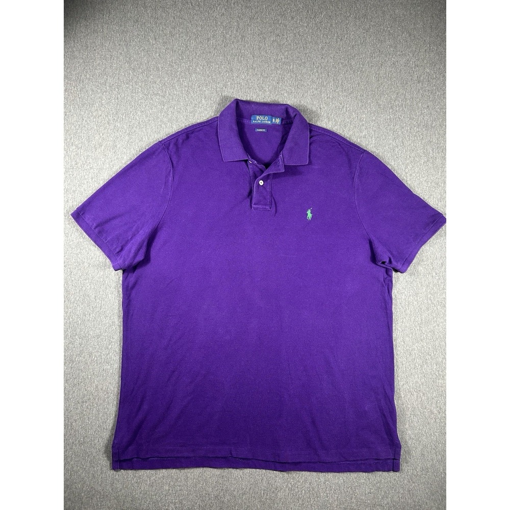 Ralph Lauren POLO‎ Men's Slim Fit Short Sleeve Cotton Classic Collar Purple